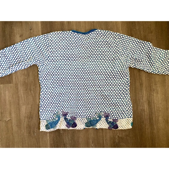 Storybook Knits Fish Cardigan Sweater L Mermaid Granny Teacher Cozy Academia - Picture 9 of 10